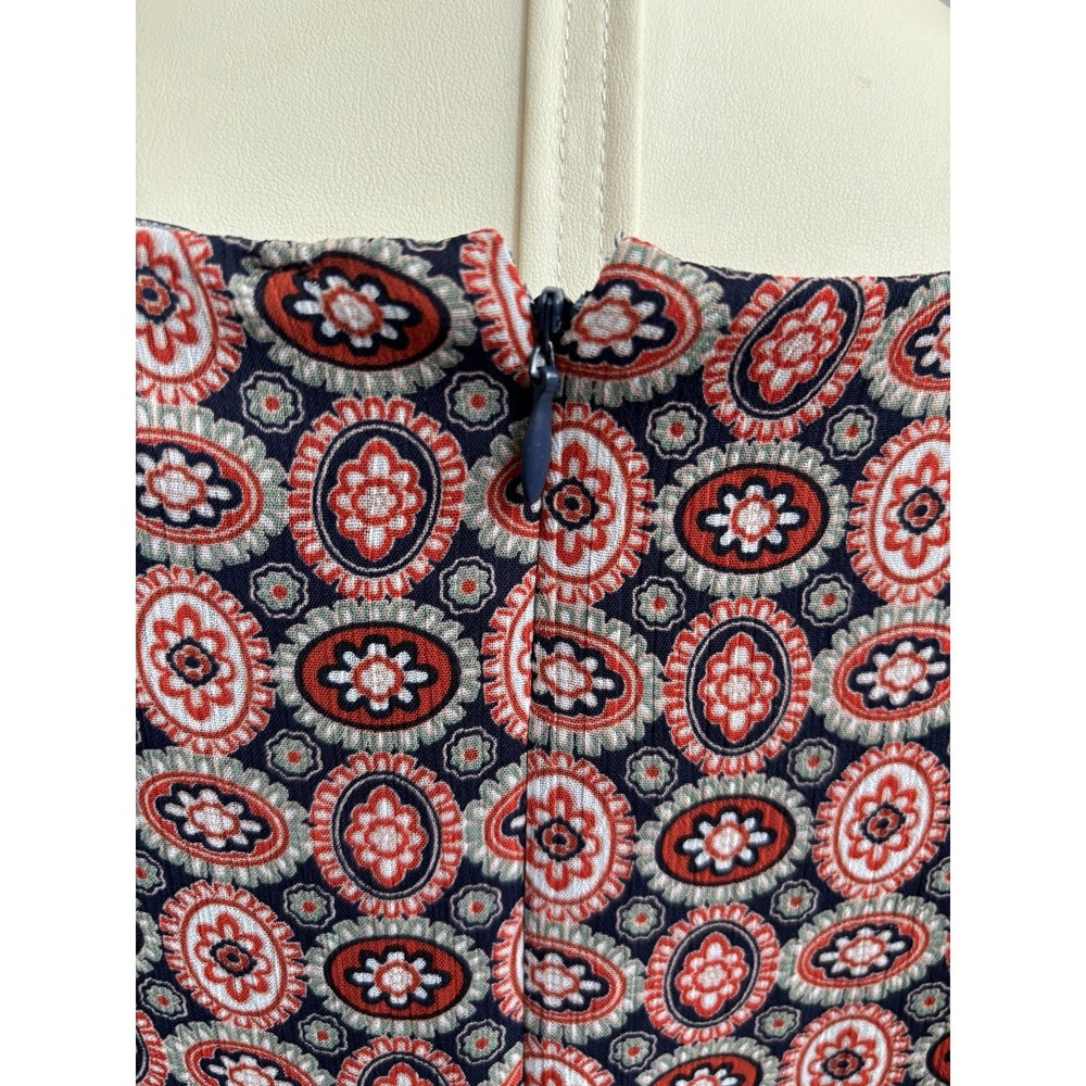 Sami + Dani Women's Large Orange Blue‎ Boho Chiffon Square Neck Sleeveless Dress - Picture 8 of 16